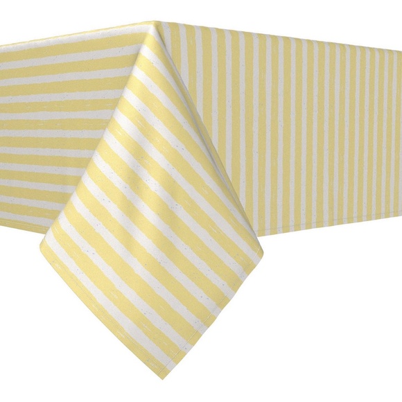 Set of 4 Yellow Stripe Rectangular Tablecloths 52x84